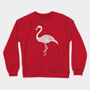 Flamingo Ink Art - cool and cute bird design on hot pink Crewneck Sweatshirt